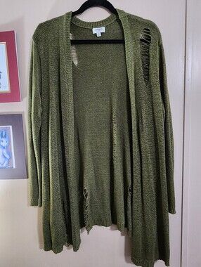 Boho Distressed Duster Cardigan | Open‎ Front Sweater | Umgee | S